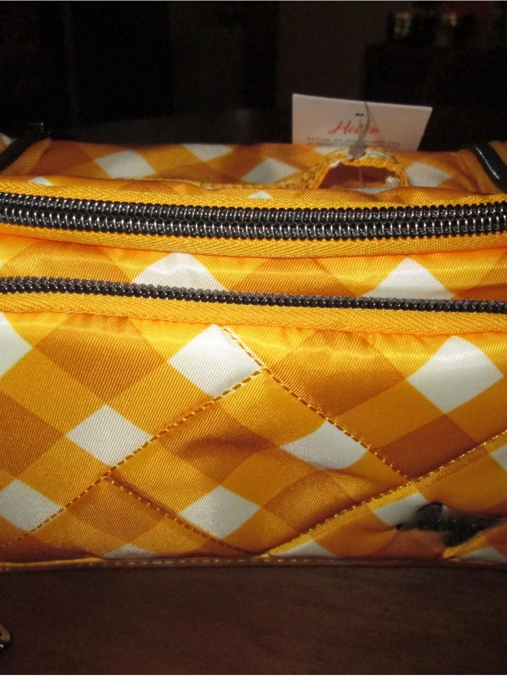 lug Yellow and White Quilted Cosmetic Case